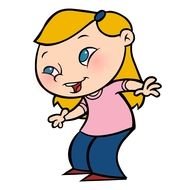 Cartoon cute girl clipart