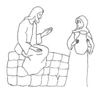 The Samaritan Woman At Well Coloring Page