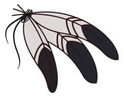 drawn three eagle feathers