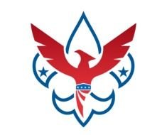 Boy Scout red bird Logo drawing