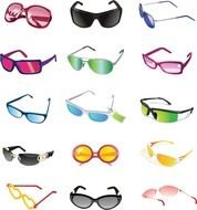 Sunglasses as graphic elements for clipart