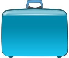 blue glossy Suitcase, drawing