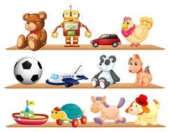 variety of children's toys as a picture for clipart