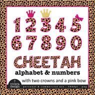 Numbers Clip Art With Hot Pink Outine And Additional Bow