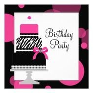 Pink Zebra Birthday Cake