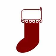 Red and white Christmas Sock clipart