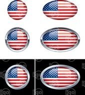 American Flag Vector Button