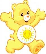 Beautiful cartoon bear with the sun clipart