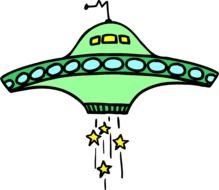 Colorful Flying Saucer clipart