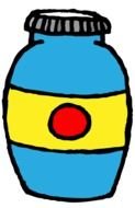 clipart of painted blue pill bottle