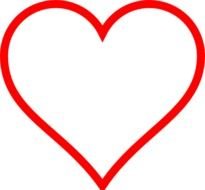 Red Heart Outline Clip Art N5