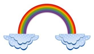 Rainbow And Clouds banner Clip Art drawing