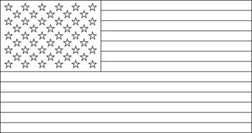 USA Flag Black And White drawing