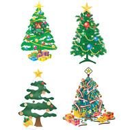 variety of christmas trees in graphic representation