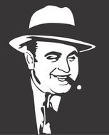black and white portrait of Al Capone