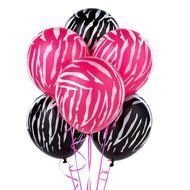 balloons with pink and black zebra print