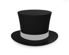 vintage black Top Hat, drawing