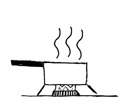 Cartoon Frog In Boiling Water