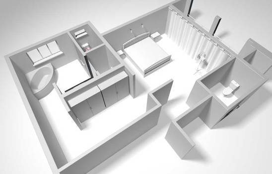 scheme of an apartment with furniture