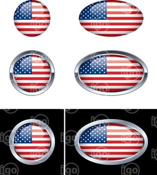 American Flag Vector Button