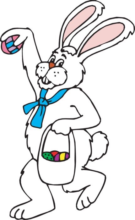 animated hare with wicker basket
