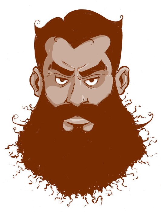 Cartoon Man With Beard drawing
