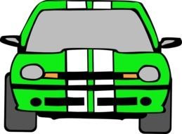 painted green sports car