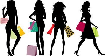 Woman Shopping Silhouette drawing