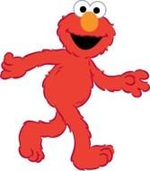 isolated walking Elmo