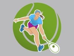 Girl playing tennis clipart