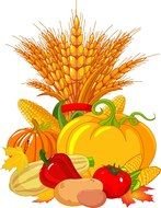 clip art for Thanksgiving day with harvest