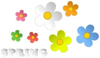 Spring colorful flowers clipart