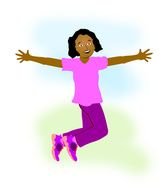 Girl Jumping Clip Art N7