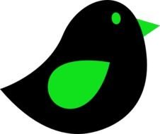 Lime amp Black Birdie Clip Art