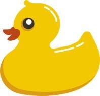 yellow rubber duck as illustration on white