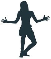 dark silhouette of a dancer as a picture for clipart