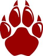 Red Wildcat Paw clipart