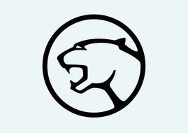 Cougar head in circle, drawing