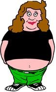 drawing of a fat woman