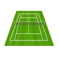 tennis court on a black background