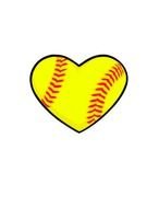 Softball Heart Clip Art N2