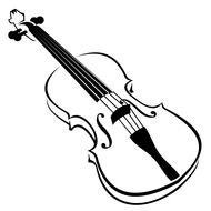 black and white picture of a violin