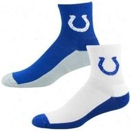 Indianapolis Colts Tri Color Tqo Pack Quarter Socks