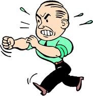 Clipart of cartoon Angry man
