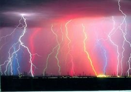 Clip art of Rainbow thunders