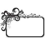 Black and white flower frame clipart