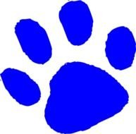 Blue Tiger Paw Print Clip Art