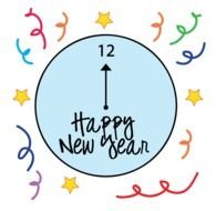 New Year Clock clipart