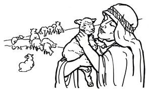 Lost Sheep Coloring Page drawing