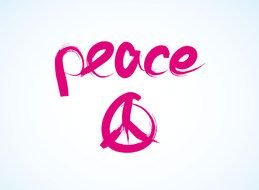 peace word with symbol